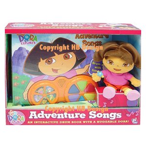 Nick Jr - Dora the Explorer : Adventure Songs. Interactive Play-a-Sound Drum Book with Plush Dora Toy