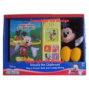 Playhouse Disney - Mickey Mouse Clubhouse : Around the Clubhouse. GIFT SET in a BOX with Interactive Play-a-Sound Book and Plush Mickey Toy